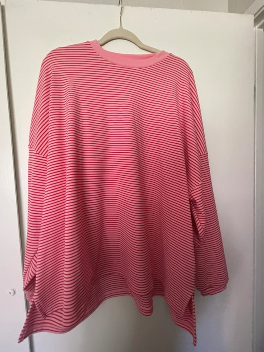 Pink Striped Women’s Long-Sleeve Top